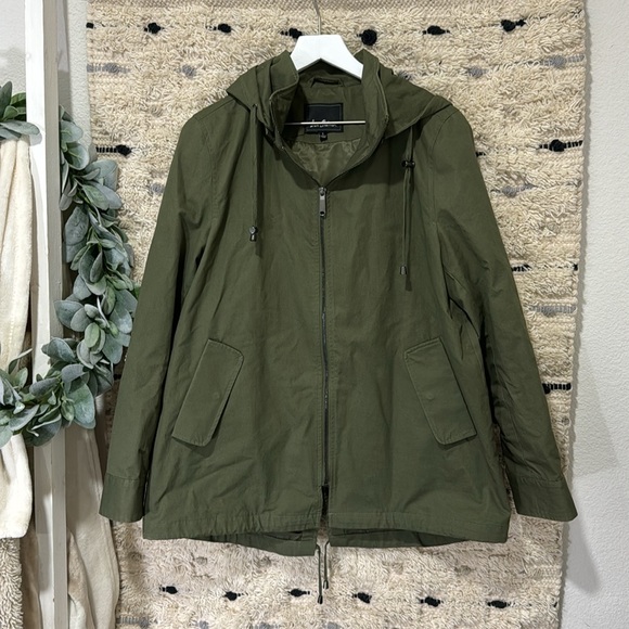 Sam Edelman green with gold sequin elbow anorak jacket size S - Picture 4 of 11